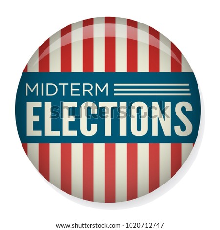Retro Midterm Elections Vote & Election Pin Button / Badge