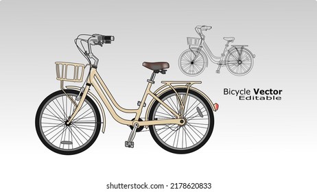 retro mini bicycle cartoon vector design for magazine children book or ilustration