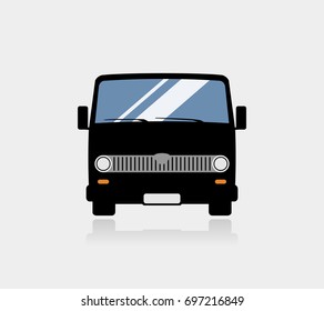 Retro minibus icon