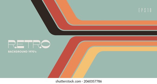 Retro minimal background with colourful stripes. Vector illustration.