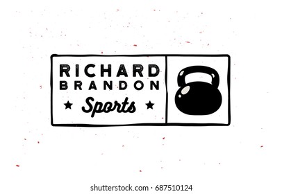 Retro minimal gym logotypes in vintage 1920 - 1960 style. Old school athletic fitness badges
