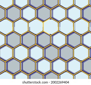 Retro mínimo formas orgánicas hexagonales diseño de patrones geométricos sin costura en vector 