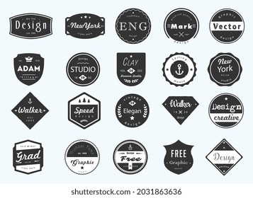 retro minimal logo with different shapes 