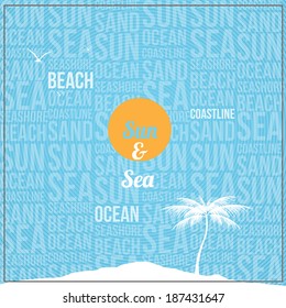 Retro Minimal Summer Calligraphic Design for Summer - Vector 