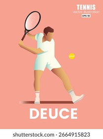 Retro minimal Tennis Player Vetor Ilustrações Vintage esportes Atleta Ilustração Design