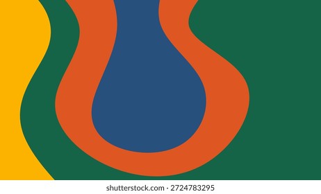 Fundo minimalista retrô com formas fluidas orgânicas em cores vintage