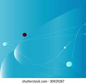 Retro minimalist metro art in blue