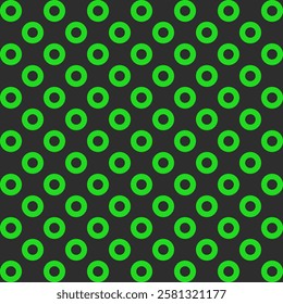 Retro minimalist vector pattern with circular grid and polka dots. Seamless abstract geometric background with circles, ideal for print applications. Timeless, simple design