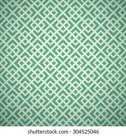 Retro mint and emerald vector pattern. Endless texture can be used for wallpaper, pattern fill, web page background, surface texture. Shabby vintage geometric ornament.