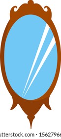 Retro mirror, illustration, vector on white background.