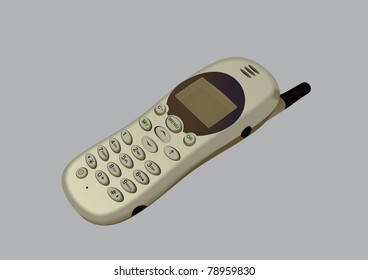 Retro mobile phone antenna. Vector