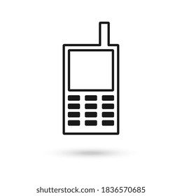 Retro mobile phone flat icon