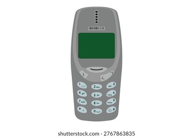 retro mobile whte phone vector