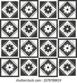 Retro Mod Black and White Dots Flower Floral Fun Phone Case Background Stationary Fashion Textile Repeat Seamless Pattern