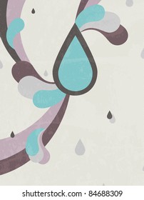 Retro modern abstraction in color. Abstract Vector Background. Drop design poster