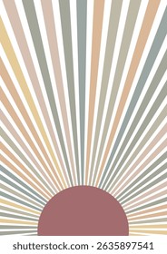Retro modern art background with an abstract sunburst design