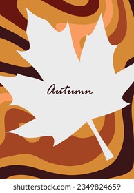 Retro Modern Autumn Fall Poster. Happy Autumn Vector. Welcome Autumn Poster. Retro Background. Fall Leaves Background. Seasonal Poster
