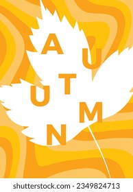 Retro Modern Autumn Fall Poster. Happy Autumn Vector. Welcome Autumn Poster. Retro Background. Fall Leaves Background. Seasonal Poster