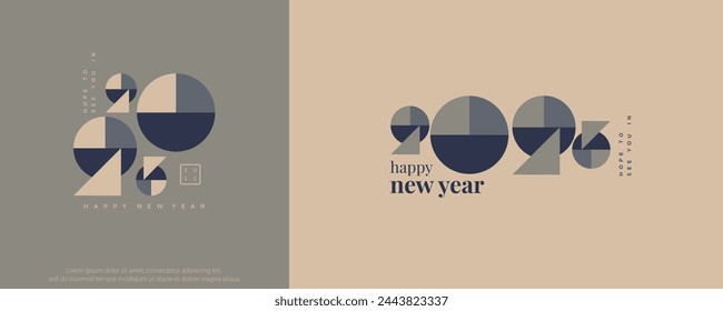 retro modern happy new year 2025 design. Premium vector background, for posters, calendars, greetings and New Year 2025 celebrations.