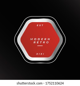 retro modern and minimal vintage vector logo emblem. Modern red color and minimalism styled vector logos for multiple use. Fresh ideas for brand identity work.