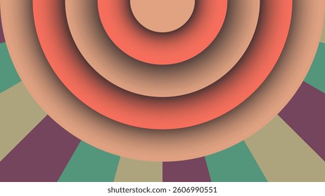 Retro modern papercut background with layered abstract design. Perfect for branding, web, social media, and print. High-quality vector, fully scalable and editable