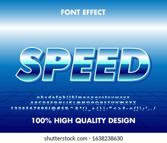 Retro Modern Style Text Effect Blue Gradient. Premium Vector