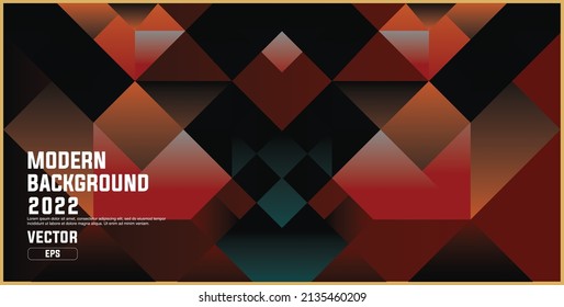 Retro modern triangles background, with mesh gradient, abstract transition, vector wallpaper, black red yellow gray and orange combination. Vector eps 10.eps