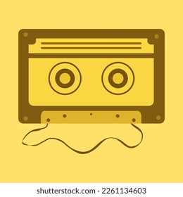 retro monochrome classic color audio cassette illustration