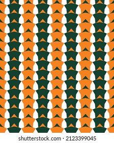 Retro Monochrome Stars Geometric Abstract Vertical Line Style Pattern Trendy Fashion Colors Vector Design Orange Green Tones