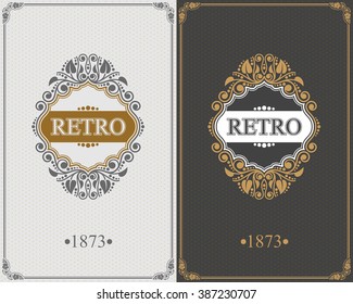 Retro Monogram design elements, Calligraphic graceful template, Elegant line art logo, Business sign for Royalty, Boutique, Cafe, Hotel, Heraldic, Jewelry, Wine, Vector Eps 10