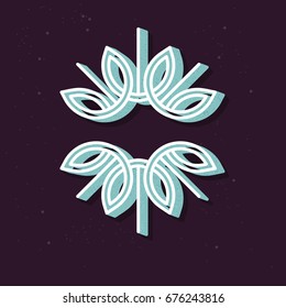 Retro monogram design template, Elegant line art logo design,vintager illustration. Element for your design - floral shops,cosmetics packaging, beauty and spa studios.