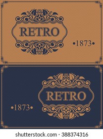 Retro Monogram logo template with flourishes calligraphic elegant ornament elements, Elegant line art logo, Business sign for Royalty, Boutique, Cafe, Hotel, Heraldic, Jewelry, Wine