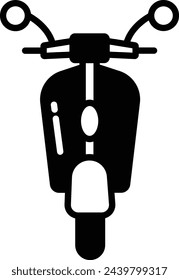 retro moped glyph and line vector illustration