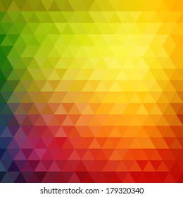 Retro mosaic pattern of geometric texture from triangle shapes, abstract vector background illustration