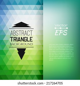 Retro mosaic pattern of geometric texture from triangle shapes, abstract vector background illustration