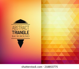 Retro mosaic pattern of geometric texture from triangle shapes, abstract vector background illustration