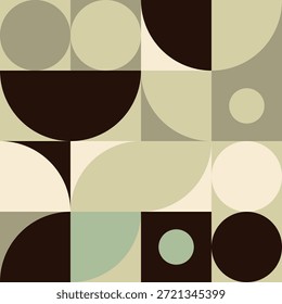 Retro mosaico padrão sem costura com círculos e blocos geométricos