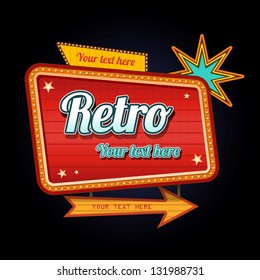 Retro motel sign with copyspace