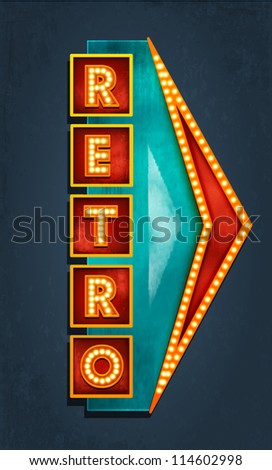 Retro motel sign. Vector
