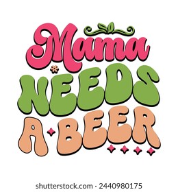 Retro Mother's Day Design, t-shirt, typography, vector, Retro, sublimation design, 