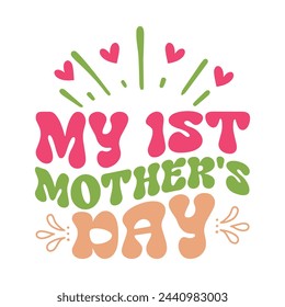 Retro Mother's Day Design, t-shirt, typography, vector, Retro, sublimation design, 