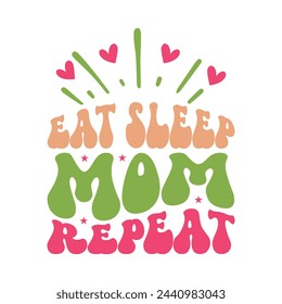 Retro Mother's Day Design, t-shirt, typography, vector, Retro, sublimation design, 