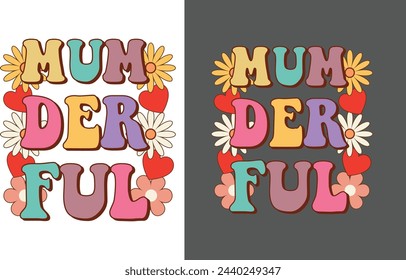 RETRO MOTHERS DAY SUBLIMATION VECTOR GRAPHIC T-SHIRT DESIGN SUBLIMATION