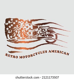 Retro motor bike american flag