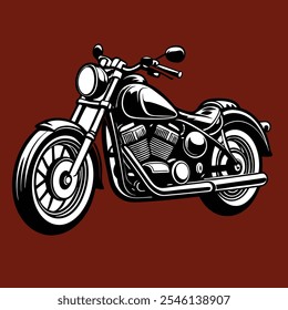 retro motor bike  clipart illustration