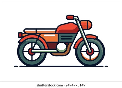 Retro Motorbike cartoon vector art illustration