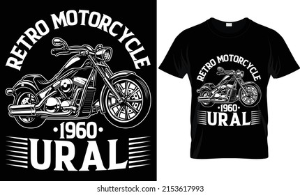 Retro motorcycle 1960 URAL - Biker T-shirt Design