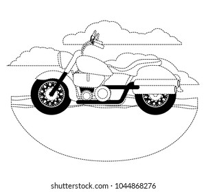 retro motorcycle classic in the road scene