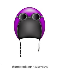 Retro motorcycle helmet and goggles 
