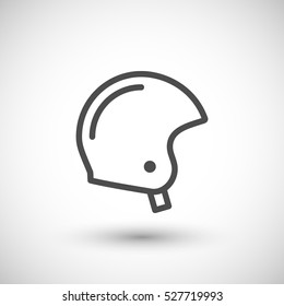 Retro motorcycle helmet line icon